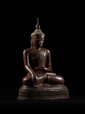 Lot 392 - A LARGE DRY LACQUER FIGURE OF BUDDHA SHAKYAMUNI, BURMA, 18TH – 19th CENTURY