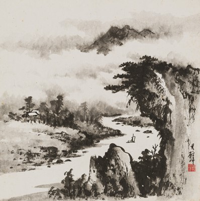 Lot 511 - HUANG JUNBI (1868-1991): ‘LIVING BY THE STREAM’