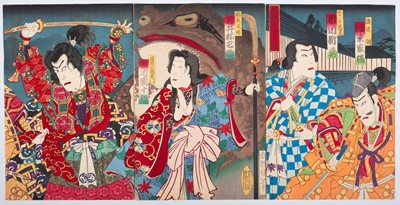 UTAGAWA KUNISADA: A WOODBLOCK TRIPTYCH OF SOMA TAIRA CLAN SECOND GENERATION STORY