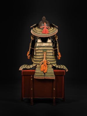 Lot 166 - AN O-YOROI (‘GREAT ARMOR’) WITH A SUJIBACHI KABUTO BY MYOCHIN MUNETOMO