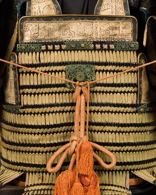 Lot 166 - AN O-YOROI (‘GREAT ARMOR’) WITH A SUJIBACHI KABUTO BY MYOCHIN MUNETOMO