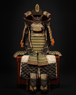 Lot 166 - AN O-YOROI (‘GREAT ARMOR’) WITH A SUJIBACHI KABUTO BY MYOCHIN MUNETOMO