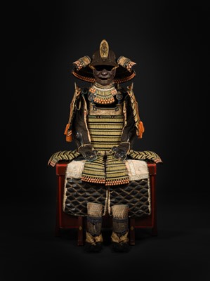 Lot 166 - AN O-YOROI (‘GREAT ARMOR’) WITH A SUJIBACHI KABUTO BY MYOCHIN MUNETOMO