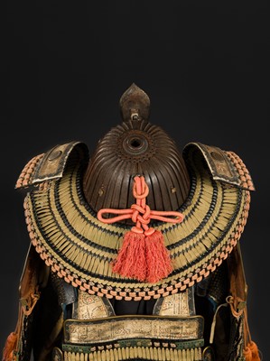 Lot 166 - AN O-YOROI (‘GREAT ARMOR’) WITH A SUJIBACHI KABUTO BY MYOCHIN MUNETOMO