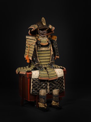 Lot 166 - AN O-YOROI (‘GREAT ARMOR’) WITH A SUJIBACHI KABUTO BY MYOCHIN MUNETOMO
