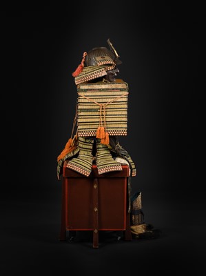 Lot 166 - AN O-YOROI (‘GREAT ARMOR’) WITH A SUJIBACHI KABUTO BY MYOCHIN MUNETOMO