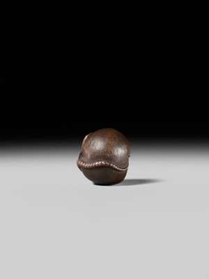 Lot 503 - MASANAO: A FINE WOOD NETSUKE OF A COILED RAT