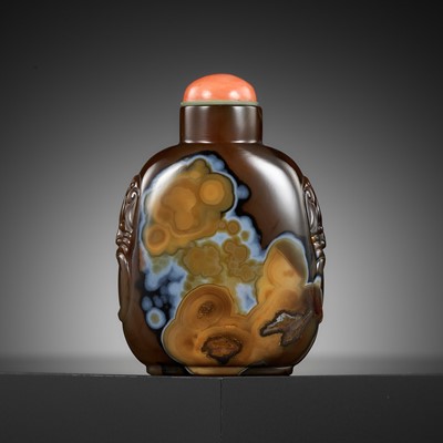 Lot 485 - A SUPERB AGATE SNUFF BOTTLE, PROBABLY IMPERIAL, OFFICIAL SCHOOL, 1750-1850