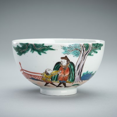 Lot 1733 - A FAMILLE VERTE ‘FOREIGNER’ PORCELAIN BOWL, QING DYNASTY