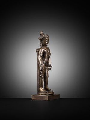 Lot 12 - A BRONZE FIGURE OF PADMAPANI, WESTERN TIBET, PROBABLY LADAKH, 12TH TO EARLY 13TH CENTURY