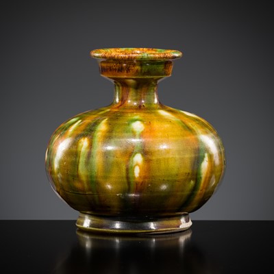 Lot 533 - A RARE SANCAI GLAZED POTTERY JAR, TANG DYNASTY