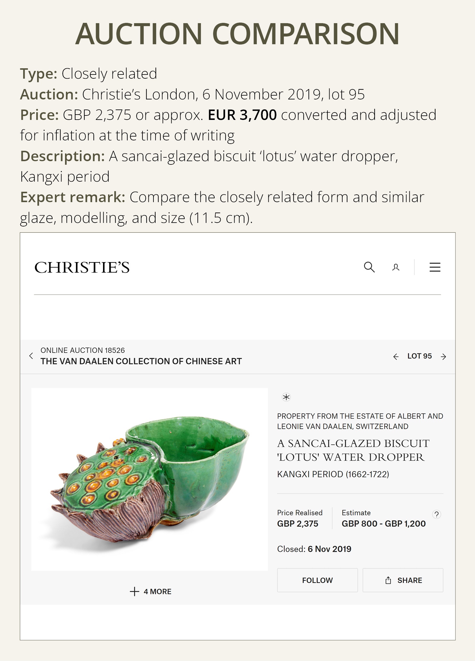 Lot 557 - A FAMILLE VERTE BISCUIT LOTUS-FORM WATER
