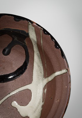 Lot 202 - SHOJI HAMADA: A POTTERY BOWL WITH ABSTRACT GLAZING