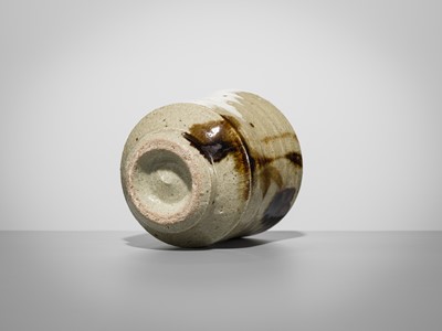 Lot 203 - SHOJI HAMADA: A POTTERY GLAZED YUNOMI (TEA BOWL)