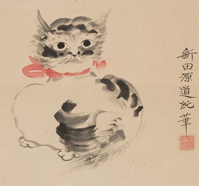 Lot 261 - MICHIZUMI IWAMATSU (1798-1854): A FINE PAINTING OF A NITTA CAT