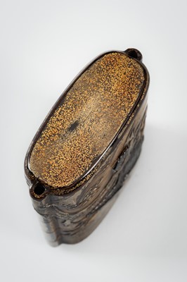 Lot 245 - AN INLAID FOUR-CASE LACQUER INRO DEPICTING TWO EAGLES