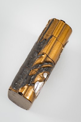 Lot 1423 - A RINPA-STYLE THREE-CASE LACQUER INRO WITH CHERRY BLOSSOMS