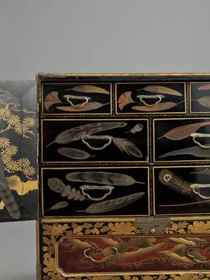 Lot 143 - A LARGE AND RARE LACQUERED KODANSU