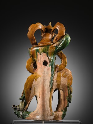 Lot 147 - A LARGE AND IMPOSING SANCAI FIGURE OF THE DAOIST GUARDIAN WANG LINGGUAN, LATE MING DYNASTY