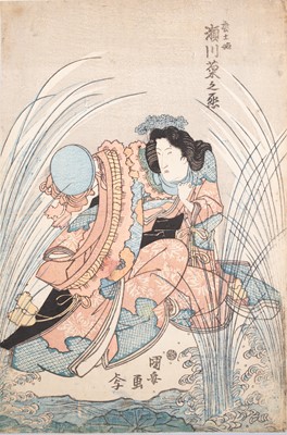 UTAGAWA KUNIYASU: ACTOR SEGAWA KIKUNOJO V AS PRINCESS MOROKOSHI