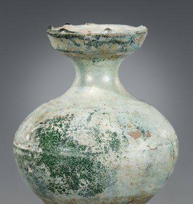 Lot 204 - A GREEN-GLAZED POTTERY JAR, HAN DYNASTY