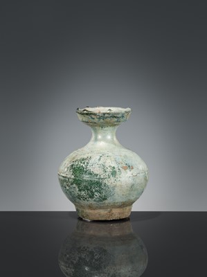 Lot 204 - A GREEN-GLAZED POTTERY JAR, HAN DYNASTY