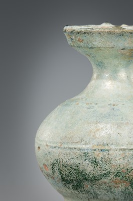 Lot 204 - A GREEN-GLAZED POTTERY JAR, HAN DYNASTY