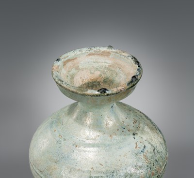 Lot 204 - A GREEN-GLAZED POTTERY JAR, HAN DYNASTY