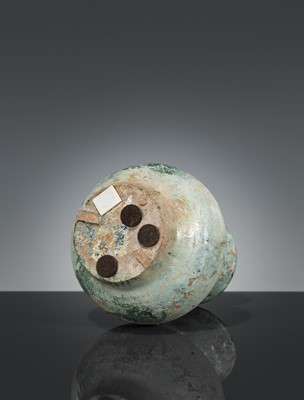Lot 204 - A GREEN-GLAZED POTTERY JAR, HAN DYNASTY
