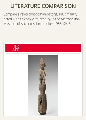 Lot 229 - A LARGE WOOD FIGURE, HAMPATONG, DAYAK PEOPLE, IBAN TRIBE, 19TH TO EARLY 20TH CENTURY