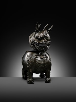 Lot 386 - A RARE BRONZE LUDUAN-FORM CENSER AND COVER, YUAN-MING DYNASTY