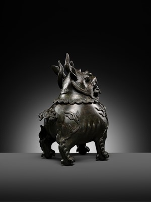 Lot 386 - A RARE BRONZE LUDUAN-FORM CENSER AND COVER, YUAN-MING DYNASTY