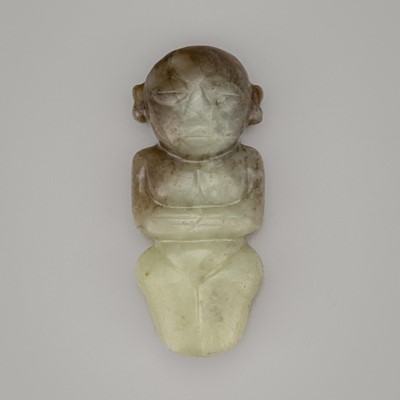 Lot 790 - A RARE HUMANOID JADE PENDANT, HONGSHAN CULTURE