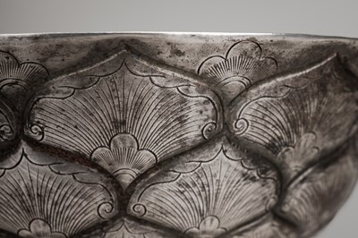 Lot 773 - A FINE SILVER ‘LOTUS’ BOWL, TANG DYNASTY STYLE