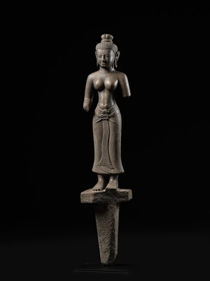 Lot 261 - A LARGE SANDSTONE FIGURE OF UMA, MEKONG DELTA, LATE 12TH CENTURY