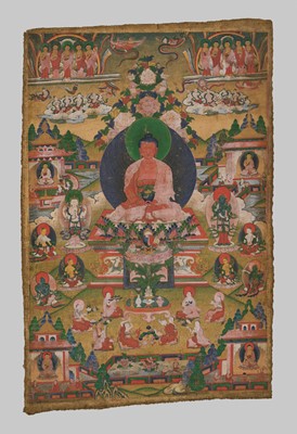 Lot 326 - A THANGKA OF AMITABHA IN SUKHAVATI HEAVEN, 18TH-19TH CENTURY