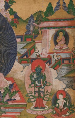 Lot 326 - A THANGKA OF AMITABHA IN SUKHAVATI HEAVEN, 18TH-19TH CENTURY