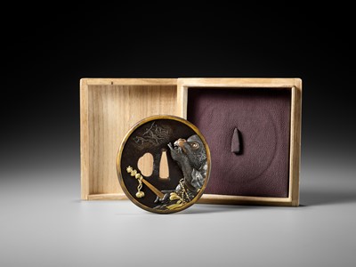 Lot 253 - HAMANO NORIYUKI: A SUPERB HAMANO SCHOOL TSUBA DEPICTING THE MONKEY KING SONGOKU