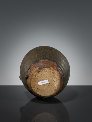 Lot 355 - A BROWN-GLAZED HUMANOID STONEWARE JAR, ANGKOR PERIOD