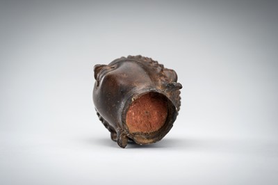 Lot 1014 - A BRONZE HEAD OF BUDDHA, CHIENG SEN STYLE