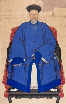 Lot 1627 - A HANGING SCROLL PAINTING OF A NOBLEMAN, 19TH CENTURY