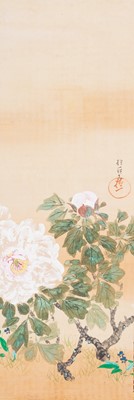 A SCROLL PAINTING OF PEONY BLOSSOMS, AFTER SAKAI HOITSU, c. 1920s