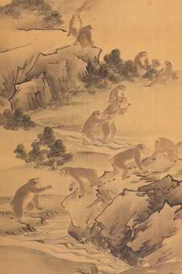 A SCROLL PAINTING OF MONKEYS, AFTER MATSUMURA GOSHUN, c. 1900s