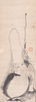 A SCROLL PAINTING OF FUKUROKUJU, c. 1900s