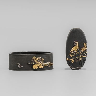 Lot 636 - A SHAKUDO NANAKO FUCHI AND KASHIRA DEPICTING TOBA ON HIS MULE