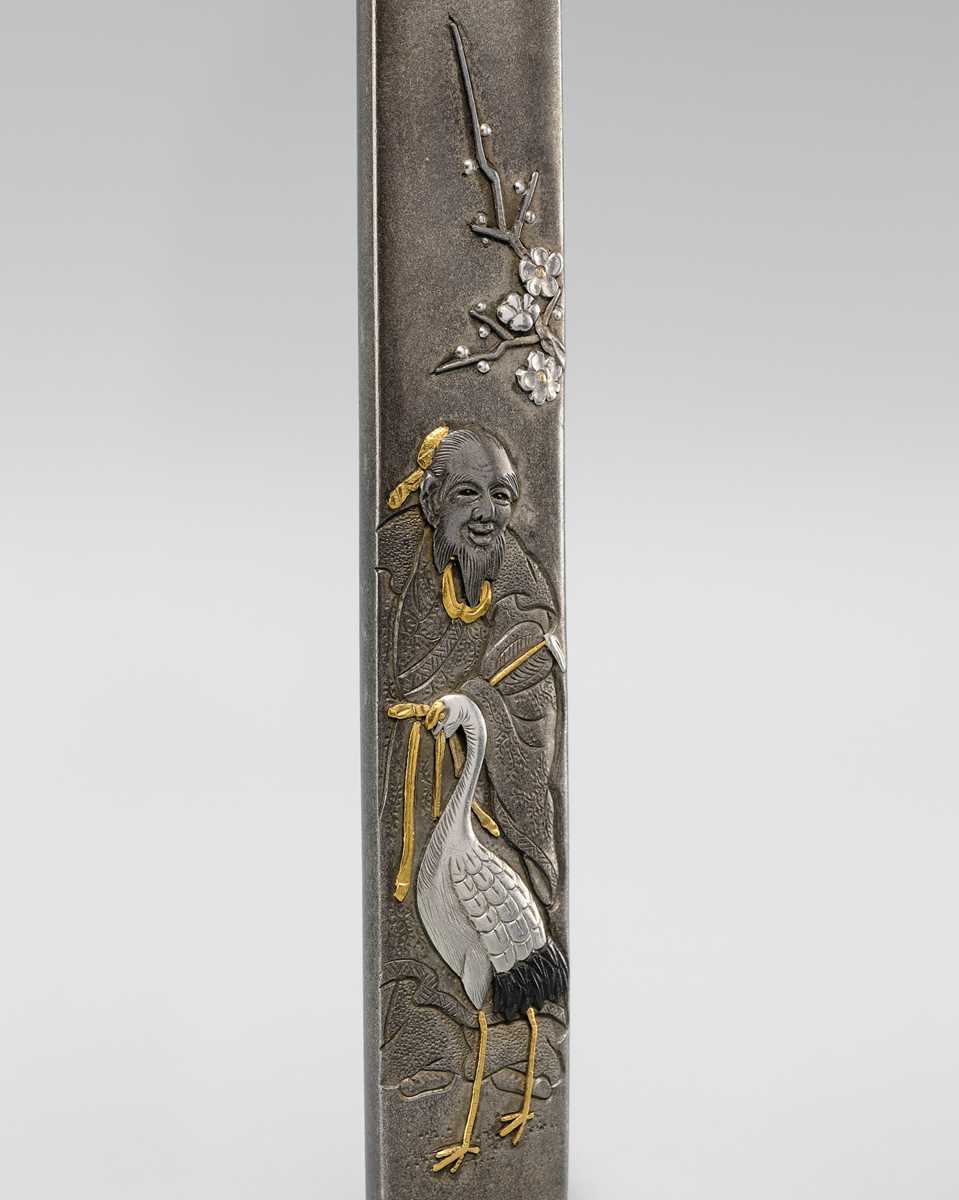 Lot 85 - A FINE HAMANO SCHOOL SHIBUICHI KOZUKA OF TSURU SENNIN