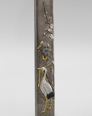 Lot 85 - A FINE HAMANO SCHOOL SHIBUICHI KOZUKA OF TSURU SENNIN