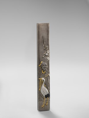 Lot 85 - A FINE HAMANO SCHOOL SHIBUICHI KOZUKA OF TSURU SENNIN