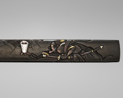 A FINE SHIBUICHI ‘TSUCHIGOMO (EARTH SPIDER)’ KOZUKA