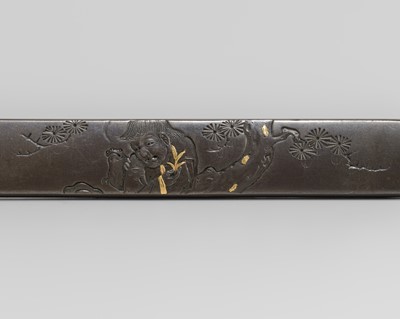 Lot 580 - HARUMASA: A FINE HAMANO SCHOOL SHIBUICHI KOZUKA OF GAMA SENNIN AND HIS TOAD